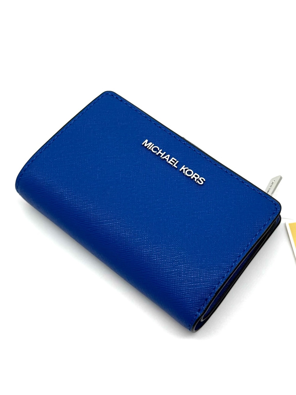 Michael Kors Medium Bifold Zip Chain Wallet Galaxy Blue